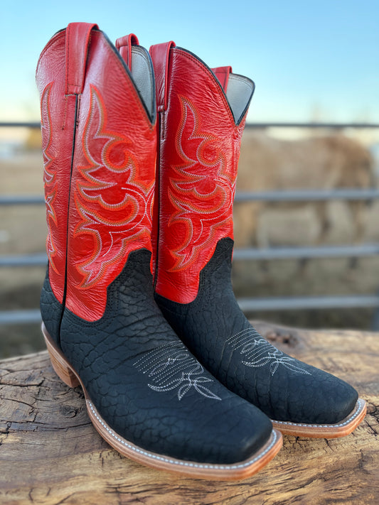 Black Bull Neck Snip Toe Boots