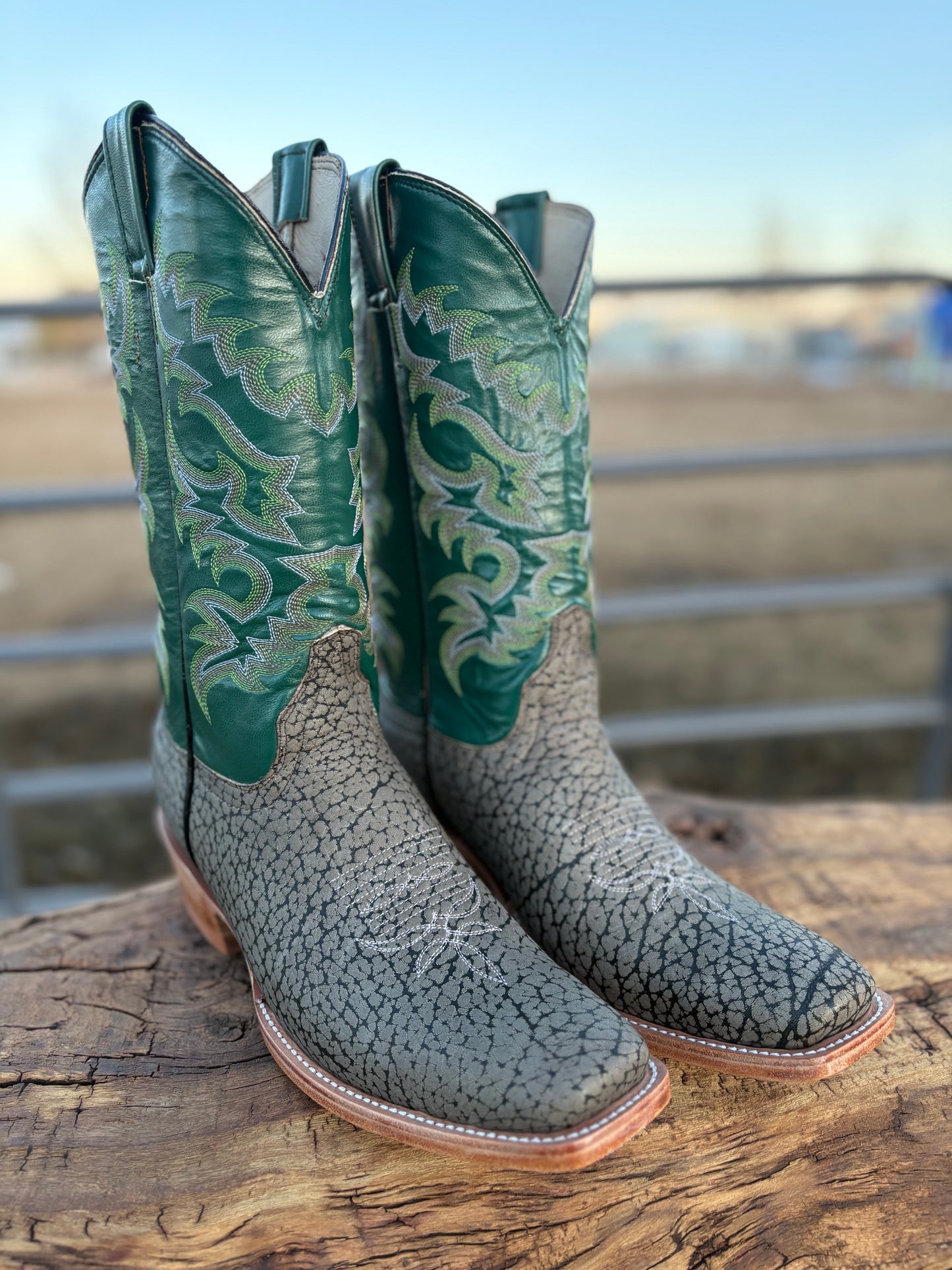 Grey Bull Neck Snip Toe Boots