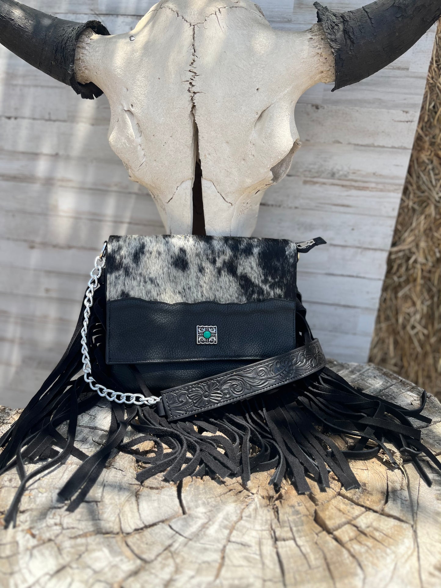 Cowhide purse