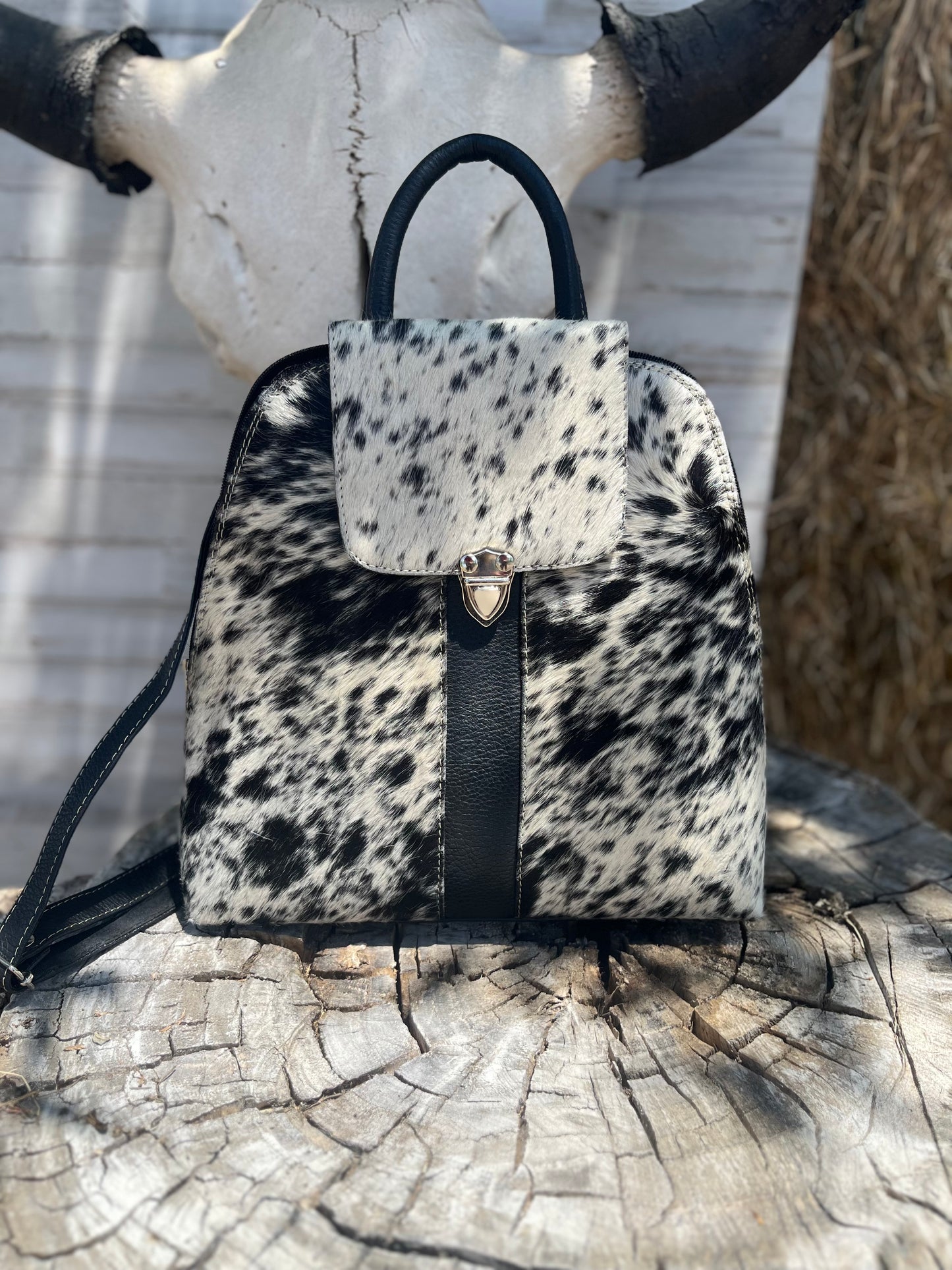 Cowhide backpack